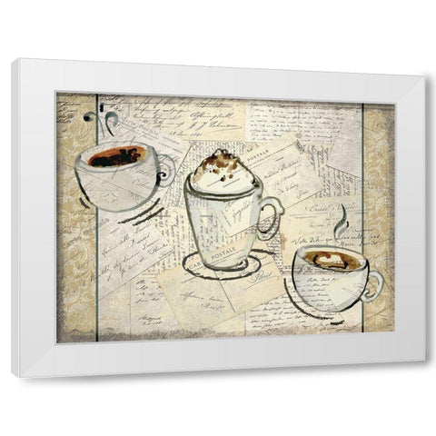 Coffee Time White Modern Wood Framed Art Print by Kimberly, Allen