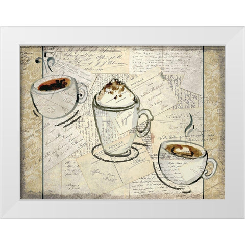 Coffee Time White Modern Wood Framed Art Print by Kimberly, Allen