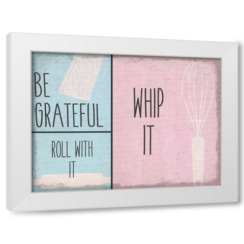 Whip It White Modern Wood Framed Art Print by Kimberly, Allen