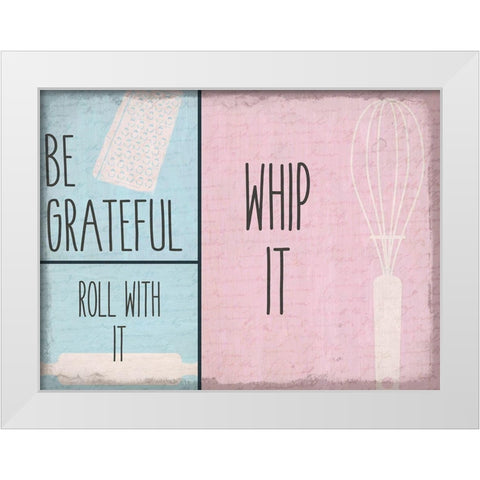 Whip It White Modern Wood Framed Art Print by Kimberly, Allen