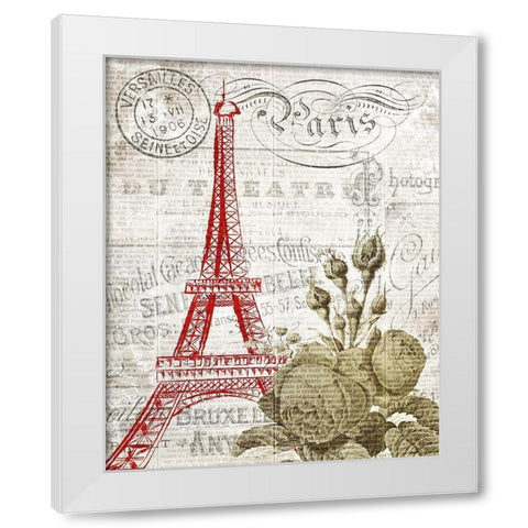 Paris Script Series 1 White Modern Wood Framed Art Print by Kimberly, Allen