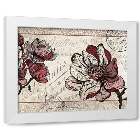 Magnolia Series 1 White Modern Wood Framed Art Print by Kimberly, Allen