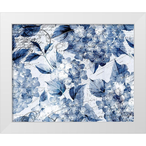 Postcard Hydrangea 1 White Modern Wood Framed Art Print by Kimberly, Allen