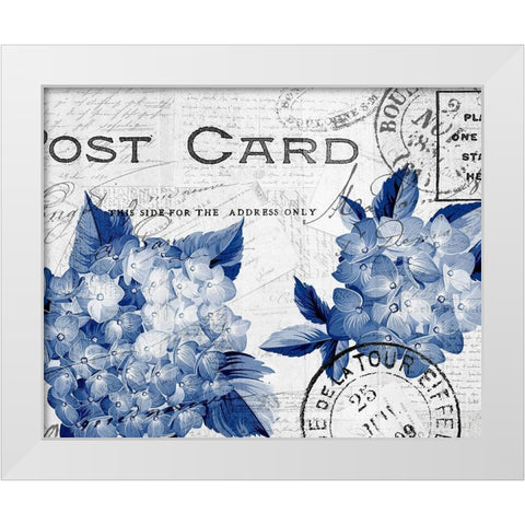 Postcard Hydrangea 3 White Modern Wood Framed Art Print by Kimberly, Allen