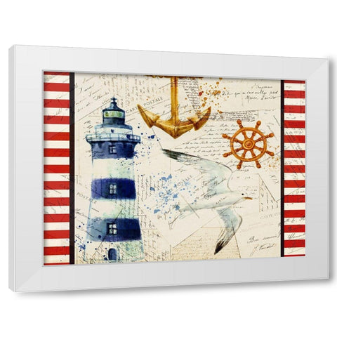 Anchors Away White Modern Wood Framed Art Print by Kimberly, Allen