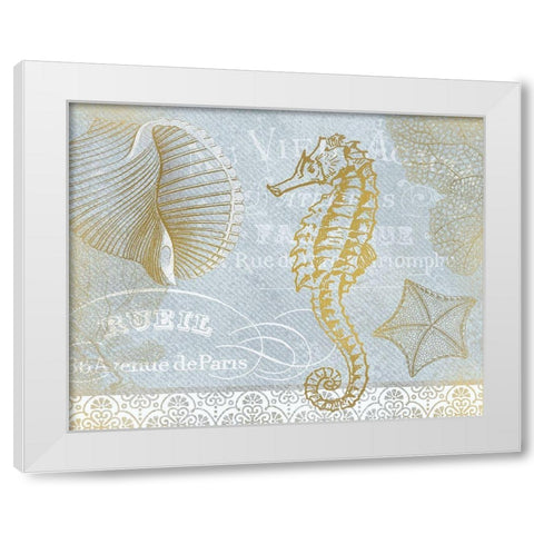 Azure Coastal Calm Series 1 White Modern Wood Framed Art Print by Kimberly, Allen