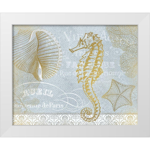 Azure Coastal Calm Series 1 White Modern Wood Framed Art Print by Kimberly, Allen