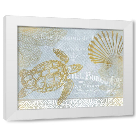 Azure Coastal Calm Series 2 White Modern Wood Framed Art Print by Kimberly, Allen