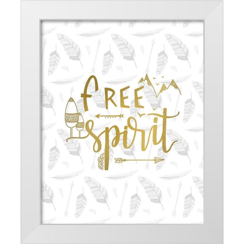 Feathered Spirit White Modern Wood Framed Art Print by Kimberly, Allen
