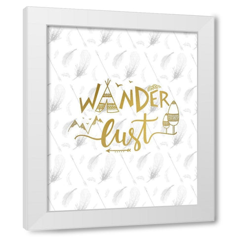 Feathered Wander White Modern Wood Framed Art Print by Kimberly, Allen