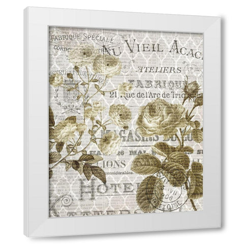 Paris Script Series 5 White Modern Wood Framed Art Print by Kimberly, Allen