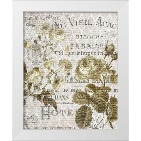 Paris Script Series 5 White Modern Wood Framed Art Print by Kimberly, Allen