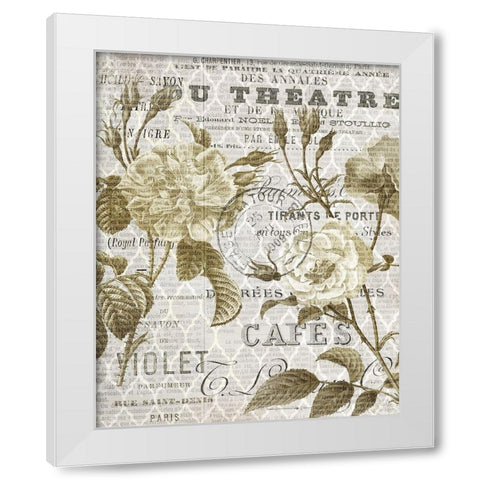 Paris Script Series 6  White Modern Wood Framed Art Print by Kimberly, Allen