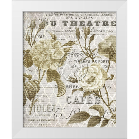 Paris Script Series 6  White Modern Wood Framed Art Print by Kimberly, Allen