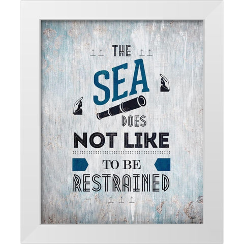 The Sea 1 White Modern Wood Framed Art Print by Kimberly, Allen