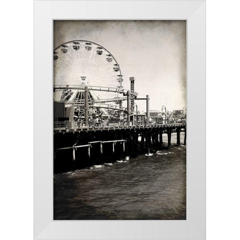At the Pier White Modern Wood Framed Art Print by Kimberly, Allen