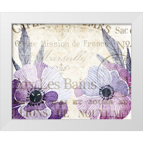 Soft Floral Purple 4 White Modern Wood Framed Art Print by Kimberly, Allen