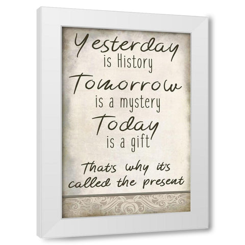 Yesterday White Modern Wood Framed Art Print by Kimberly, Allen
