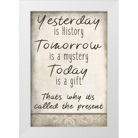 Yesterday White Modern Wood Framed Art Print by Kimberly, Allen