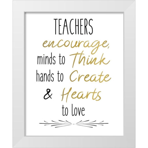 Teachers 2 White Modern Wood Framed Art Print by Kimberly, Allen