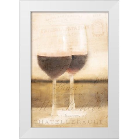 Wine Glasses White Modern Wood Framed Art Print by Kimberly, Allen