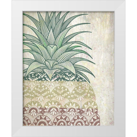 Tri Color Pineapples 1 White Modern Wood Framed Art Print by Kimberly, Allen