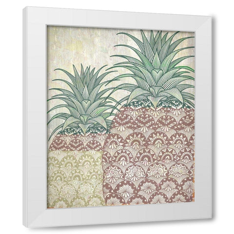 Tri Color Pineapples 2 White Modern Wood Framed Art Print by Kimberly, Allen