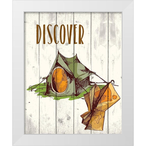 Campfire Explorer 2 White Modern Wood Framed Art Print by Kimberly, Allen