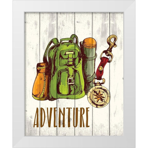 Campfire Explorer 3 White Modern Wood Framed Art Print by Kimberly, Allen