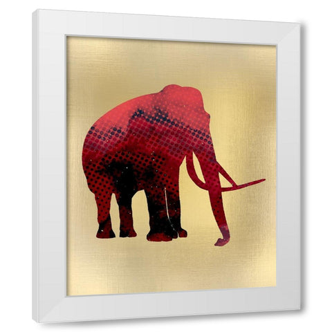 Red on Gold 1 White Modern Wood Framed Art Print by Kimberly, Allen