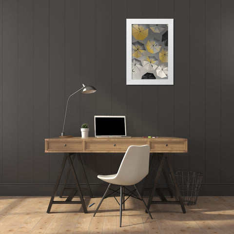 Falling from the Sky White Modern Wood Framed Art Print by Kimberly, Allen