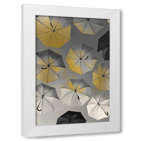 Falling from the Sky White Modern Wood Framed Art Print by Kimberly, Allen