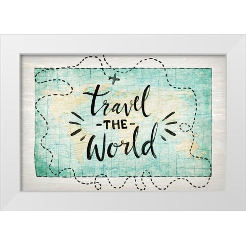 Travel the World White Modern Wood Framed Art Print by Kimberly, Allen