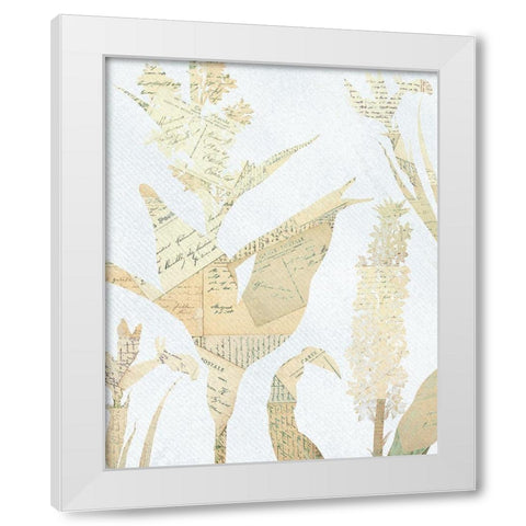Postale Floral 1 White Modern Wood Framed Art Print by Kimberly, Allen
