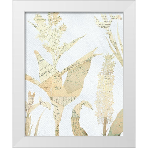 Postale Floral 1 White Modern Wood Framed Art Print by Kimberly, Allen