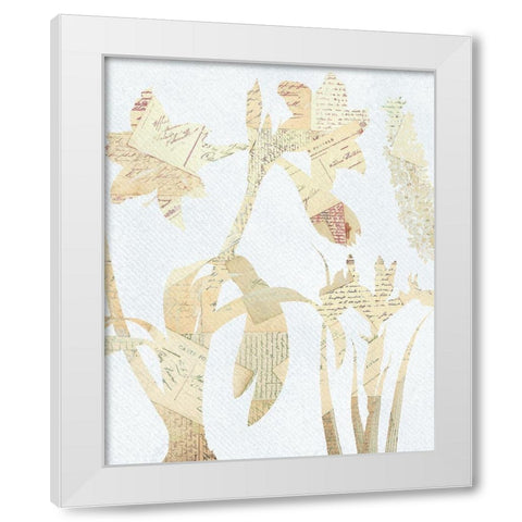 Postale Floral 2 White Modern Wood Framed Art Print by Kimberly, Allen