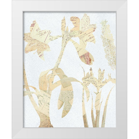 Postale Floral 2 White Modern Wood Framed Art Print by Kimberly, Allen