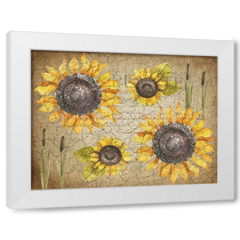Sunflower Day White Modern Wood Framed Art Print by Kimberly, Allen