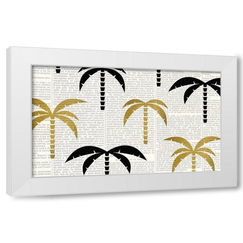 Newspaper Tropics 1 White Modern Wood Framed Art Print by Kimberly, Allen
