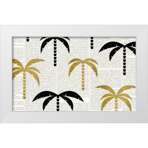 Newspaper Tropics 1 White Modern Wood Framed Art Print by Kimberly, Allen
