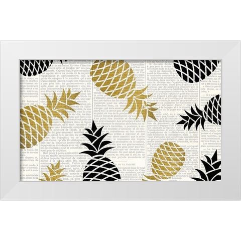 Newspaper Tropics 2 White Modern Wood Framed Art Print by Kimberly, Allen