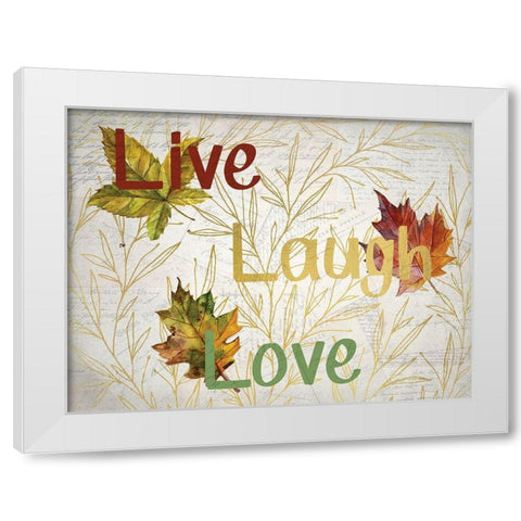 Sentimental Leaves White Modern Wood Framed Art Print by Kimberly, Allen