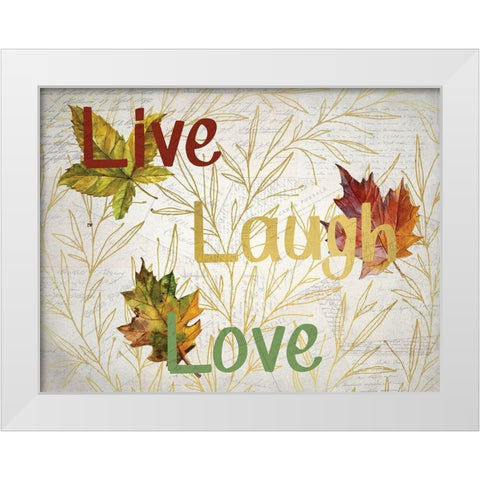 Sentimental Leaves White Modern Wood Framed Art Print by Kimberly, Allen