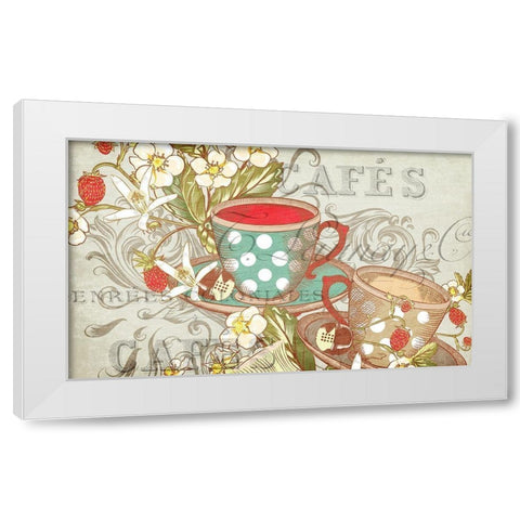 Coffee or Tea White Modern Wood Framed Art Print by Kimberly, Allen