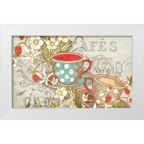 Coffee or Tea White Modern Wood Framed Art Print by Kimberly, Allen
