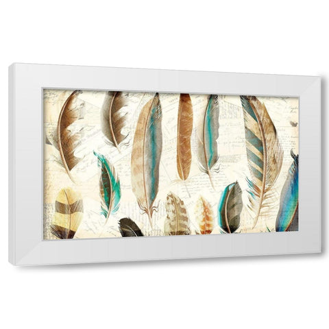 Feather Letters 1 White Modern Wood Framed Art Print by Kimberly, Allen
