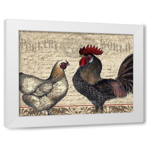 Poultry World White Modern Wood Framed Art Print by Kimberly, Allen