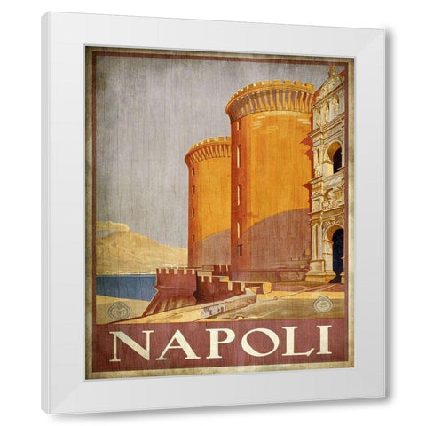 Vintage Travel Poster 1 White Modern Wood Framed Art Print by Kimberly, Allen