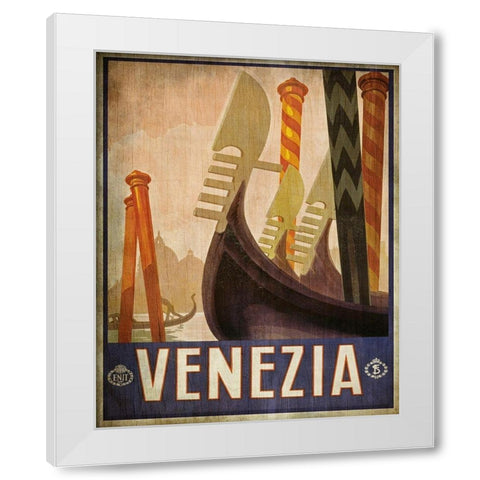 Vintage Travel Poster 2 White Modern Wood Framed Art Print by Kimberly, Allen