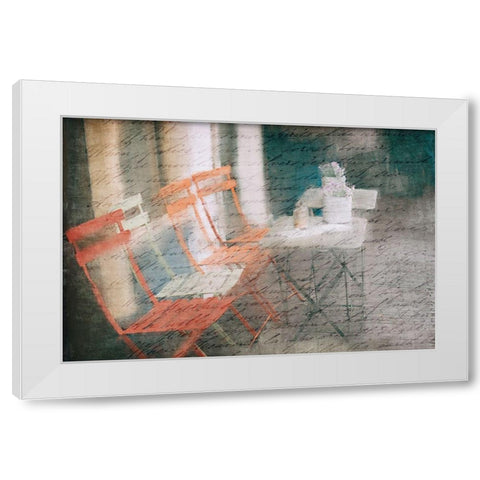 Sidewalk Cafe White Modern Wood Framed Art Print by Kimberly, Allen